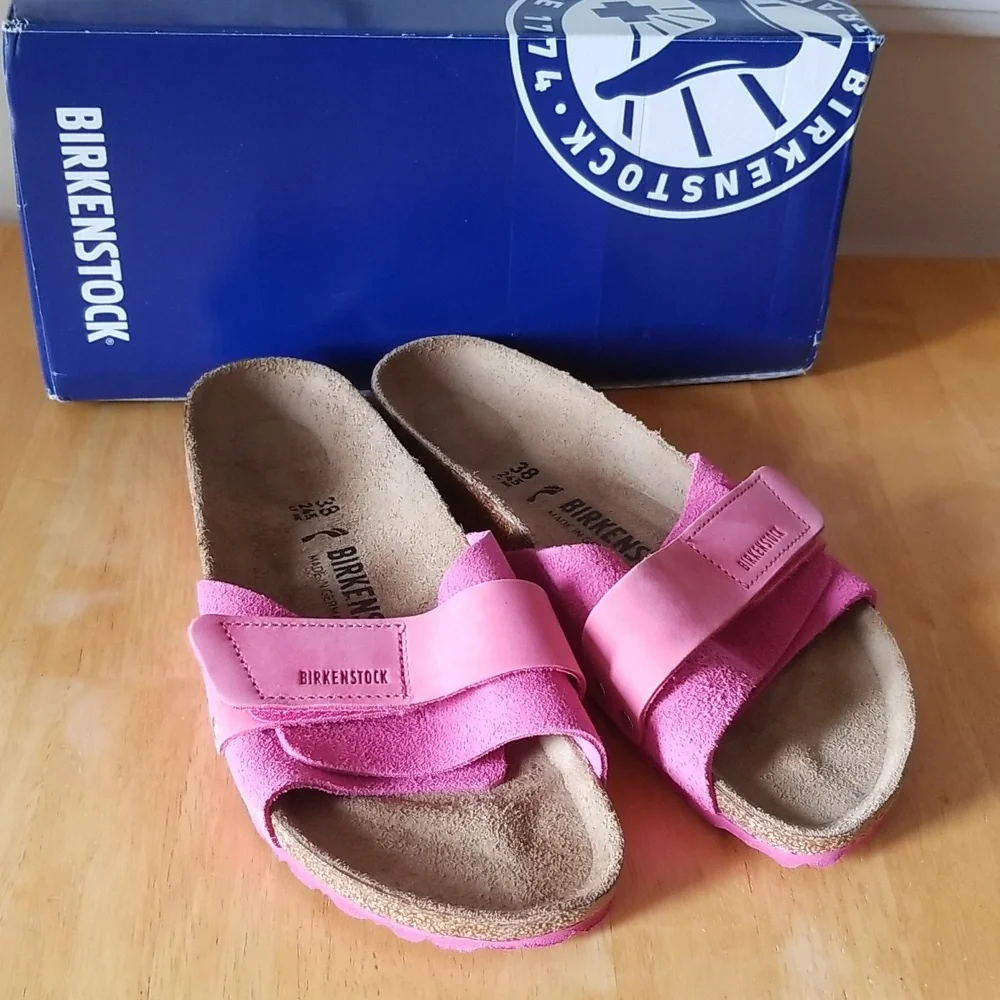 Birkenstock Oita Slide Sandal in Fuchsia - Picture 2 of 12